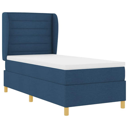 Letto a molle con materasso Blu 190 x 90 cm Tessuto