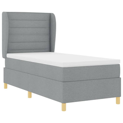 Letto a molle con materasso Grigio chiaro 200 x 100 cm Tessuto