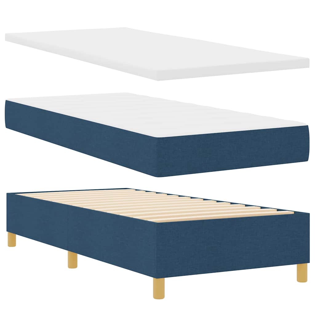 Letto a molle con materasso Blu 200 x 100 cm Tessuto