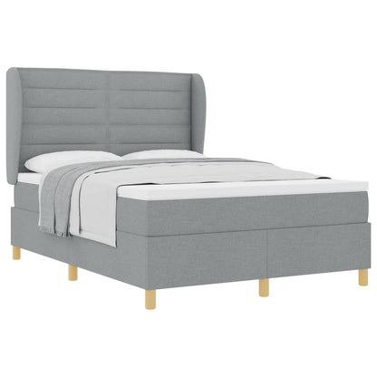 Letto a molle con materasso Grigio chiaro 190 x 140 cm Tessuto