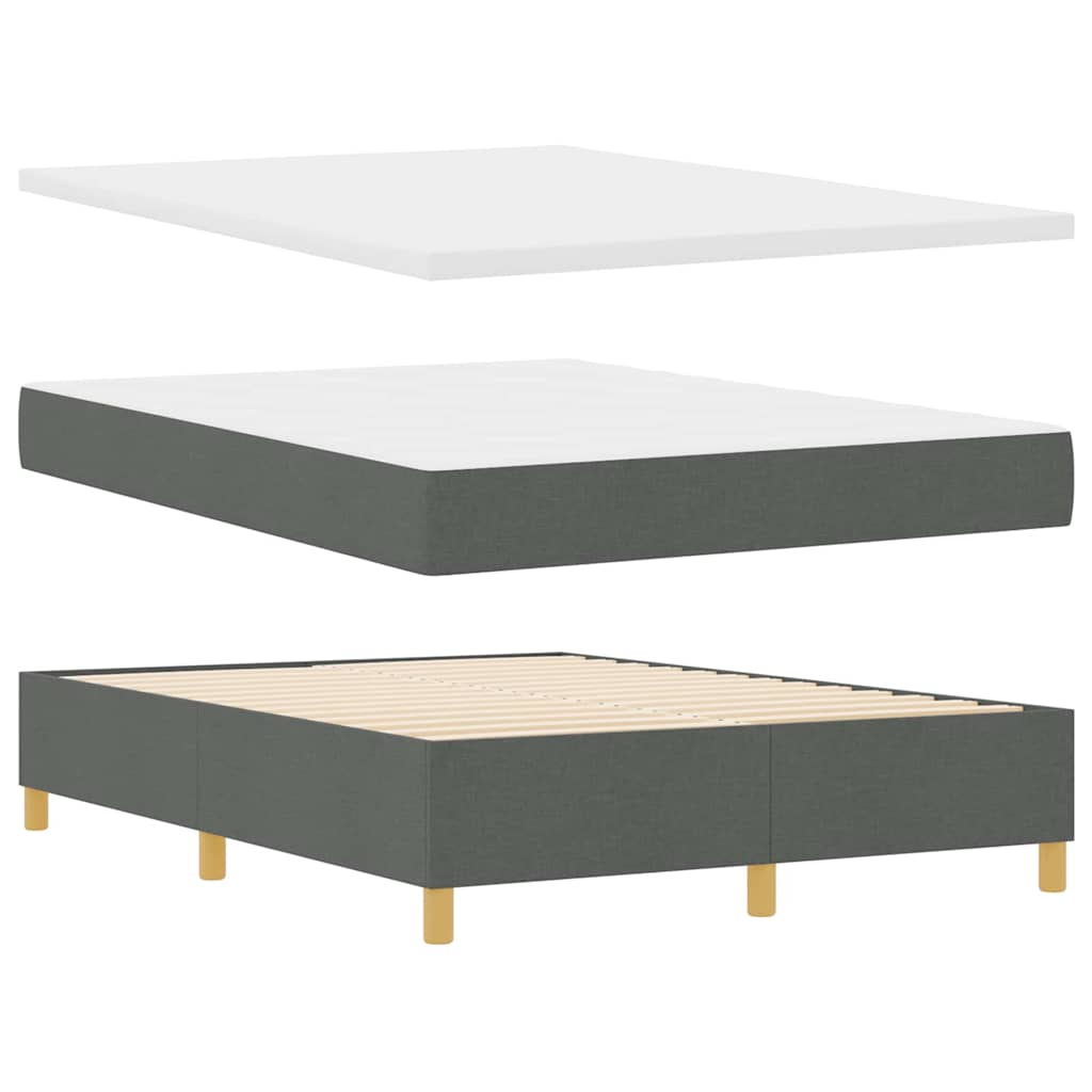 Letto con molle e materasso Grigio Scuro 90x190 cm Tessuto