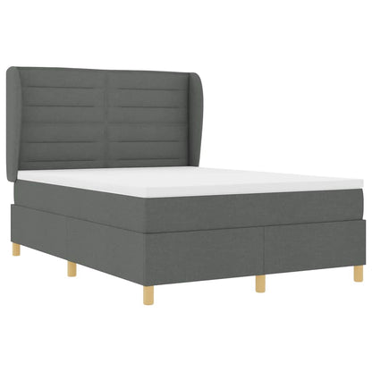 Letto a molle con materasso Grigio scuro 200 x 140 cm Tessuto