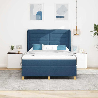 Letto a molle con materasso Blu 200 x 140 cm Tessuto