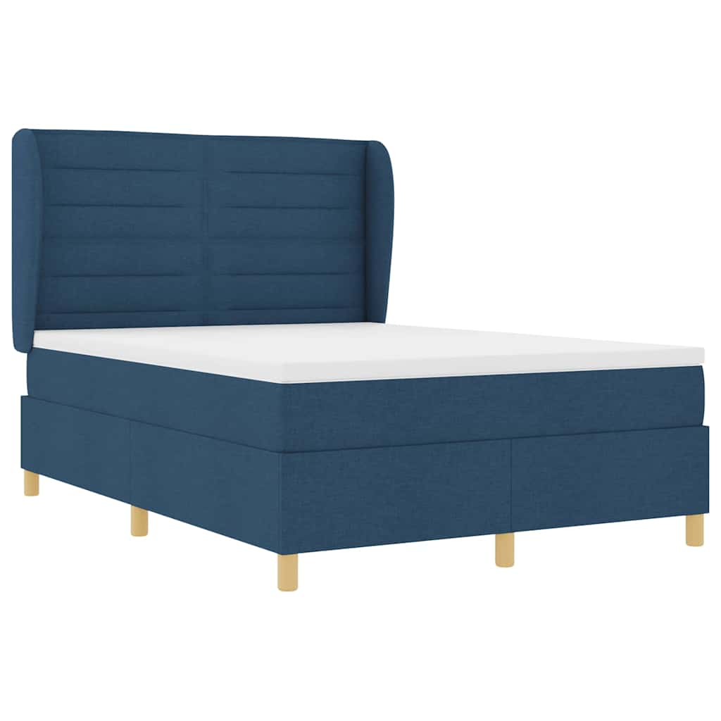 Letto a molle con materasso Blu 200 x 140 cm Tessuto