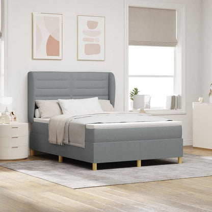Letto a molle con materasso Grigio chiaro 200 x 160 cm Tessuto