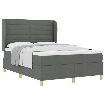 Letto a molle con materasso Grigio scuro 200 x 160 cm Tessuto