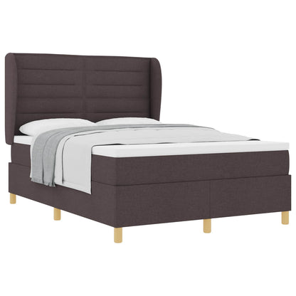 Letto a molle con materasso Marrone Scuro 200 x 160 cm Tessuto