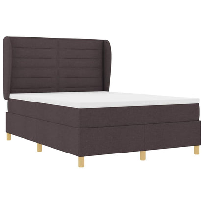 Letto a molle con materasso Marrone Scuro 200 x 160 cm Tessuto