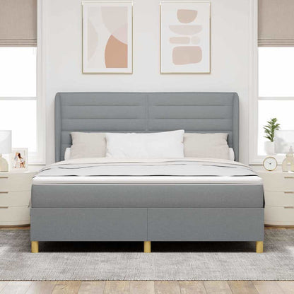 Letto a molle con materasso Grigio chiaro 200 x 180 cm Tessuto
