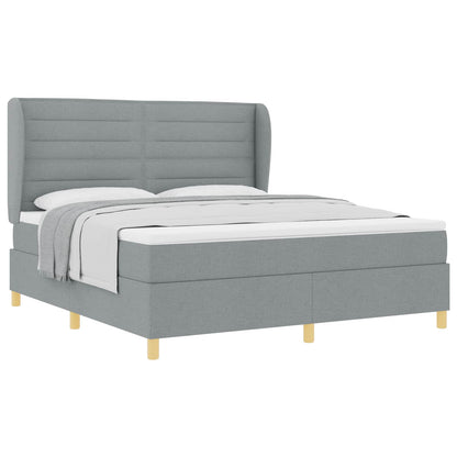 Letto a molle con materasso Grigio chiaro 200 x 180 cm Tessuto