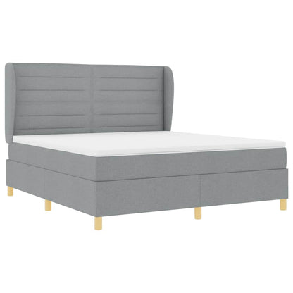 Letto a molle con materasso Grigio chiaro 200 x 180 cm Tessuto