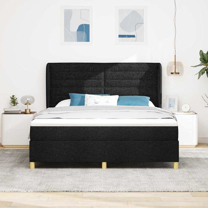 Letto a molle con materasso Nero 200 x 180 cm Tessuto