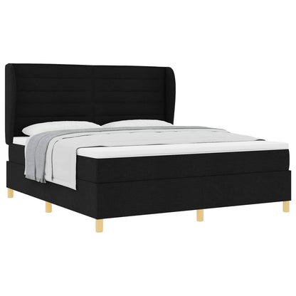 Letto a molle con materasso Nero 200 x 180 cm Tessuto