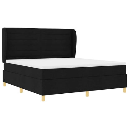 Letto a molle con materasso Nero 200 x 180 cm Tessuto