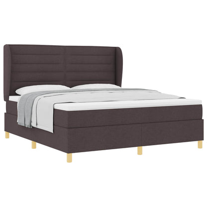 Letto a molle con materasso Marrone Scuro 200 x 180 cm Tessuto