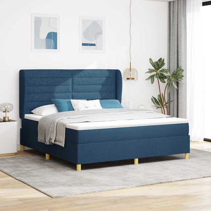 Letto a molle con materasso Blu 200 x 180 cm Tessuto