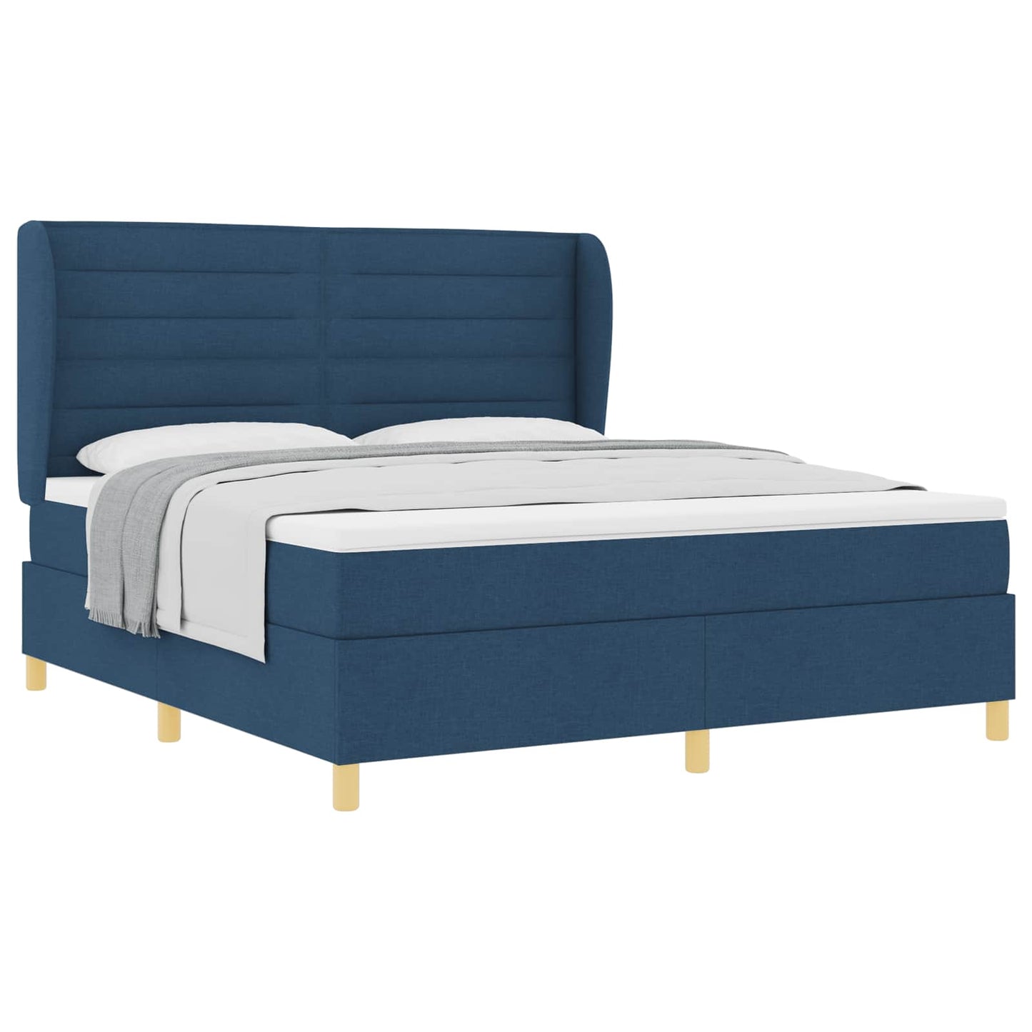 Letto a molle con materasso Blu 200 x 180 cm Tessuto