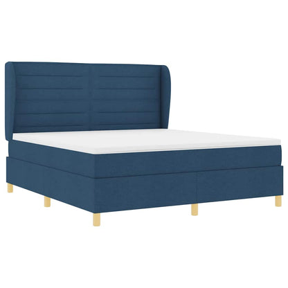 Letto a molle con materasso Blu 200 x 180 cm Tessuto