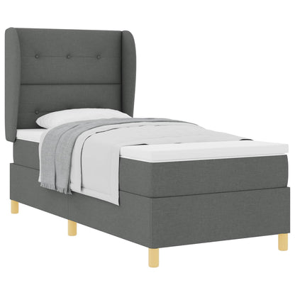 Letto a molle con materasso Grigio scuro 200 x 80 cm Tessuto
