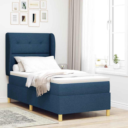Letto a molle con materasso Blu 200 x 80 cm Tessuto