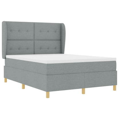 Letto a molle con materasso Grigio chiaro 200 x 140 cm Tessuto