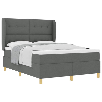 Letto a molle con materasso Grigio scuro 200 x 140 cm Tessuto