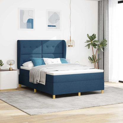 Letto a molle con materasso Blu 200 x 140 cm Tessuto