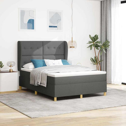 Letto a molle con materasso Grigio scuro 200 x 160 cm Tessuto