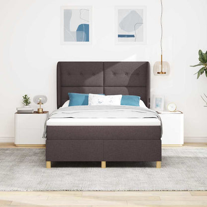 Letto a molle con materasso Marrone Scuro 200 x 160 cm Tessuto