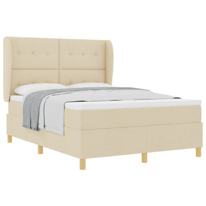 Letto a molle con materasso Crema 200 x 160 cm Tessuto