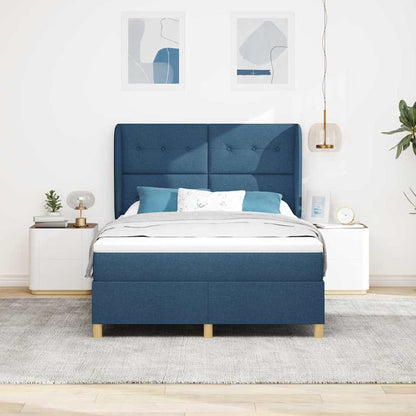 Letto a molle con materasso Blu 200 x 160 cm Tessuto