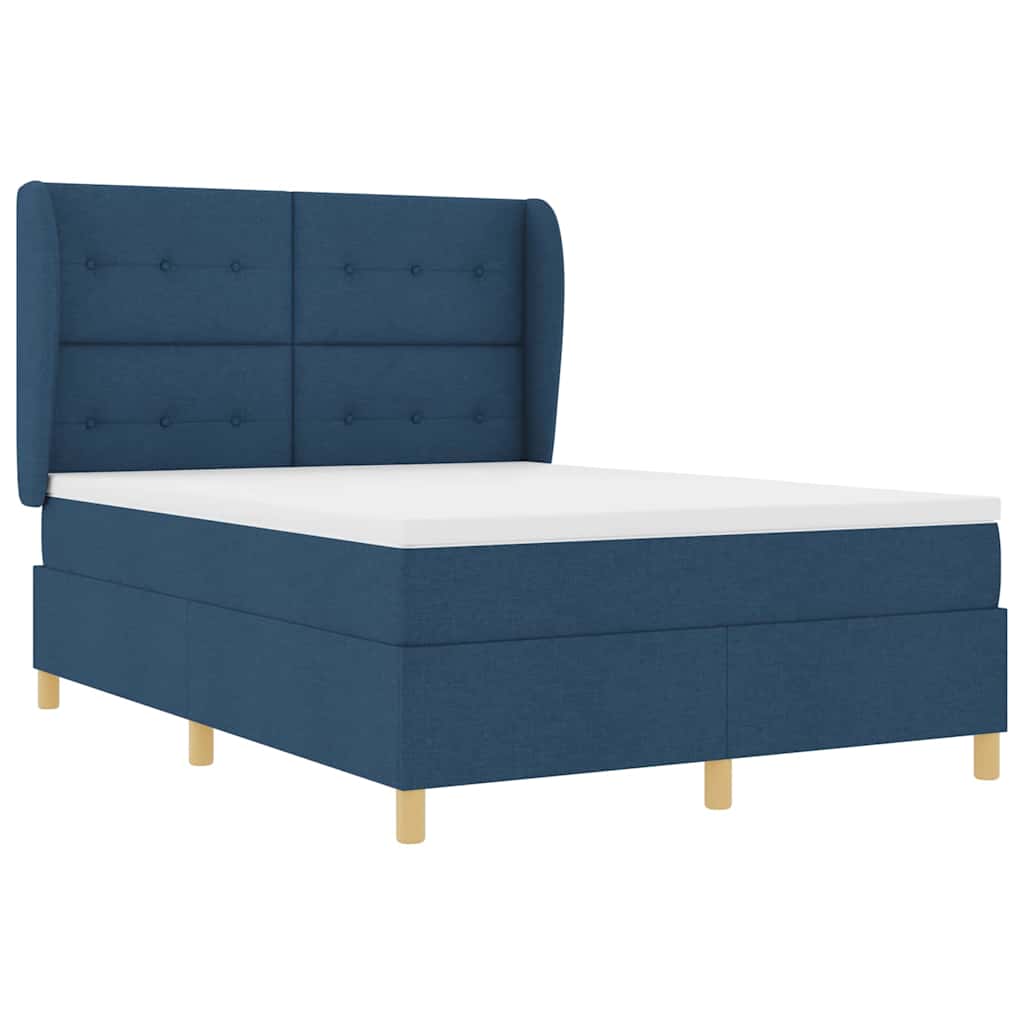 Letto a molle con materasso Blu 200 x 160 cm Tessuto