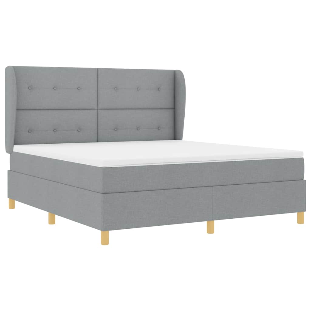 Letto a molle con materasso Grigio chiaro 200 x 180 cm Tessuto