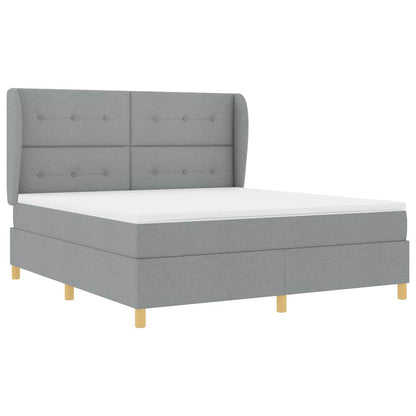 Letto a molle con materasso Grigio chiaro 200 x 180 cm Tessuto