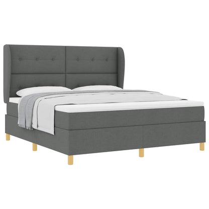 Letto a molle con materasso Grigio scuro 200 x 180 cm Tessuto
