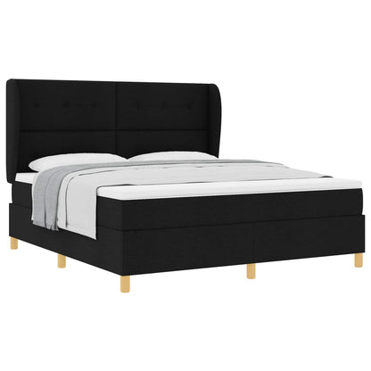 Letto a molle con materasso Nero 200 x 180 cm Tessuto