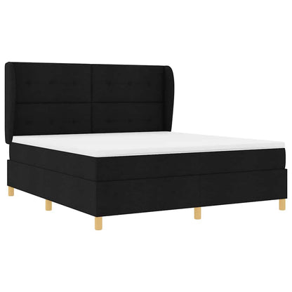 Letto a molle con materasso Nero 200 x 180 cm Tessuto