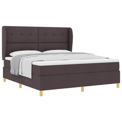 Letto a molle con materasso Marrone Scuro 200 x 180 cm Tessuto