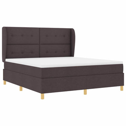 Letto a molle con materasso Marrone Scuro 200 x 180 cm Tessuto