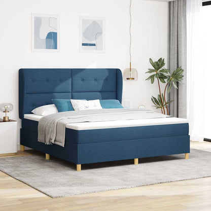 Letto a molle con materasso Blu 200 x 180 cm Tessuto