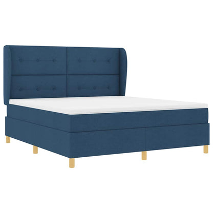 Letto a molle con materasso Blu 200 x 180 cm Tessuto