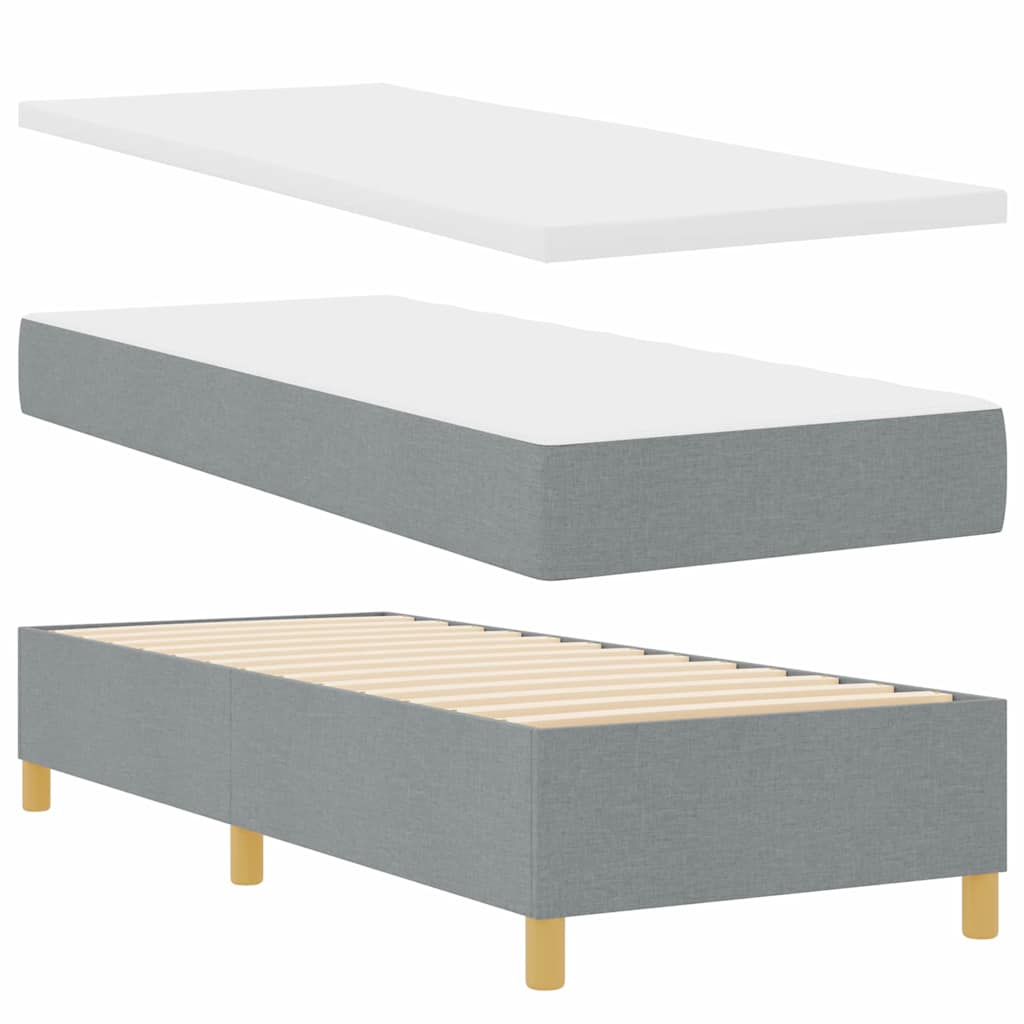 Letto a molle con materasso Grigio chiaro 200 x 80 cm Tessuto