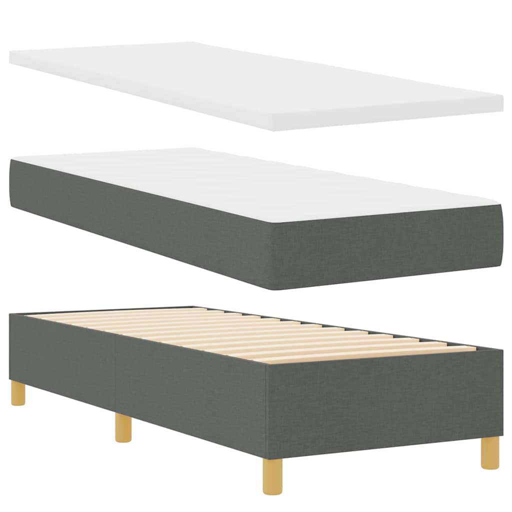 Letto a molle con materasso Grigio scuro 200 x 80 cm Tessuto