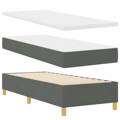 Letto a molle con materasso Grigio scuro 200 x 80 cm Tessuto