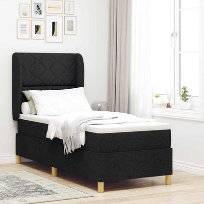 Letto a molle con materasso Nero 200 x 80 cm Tessuto