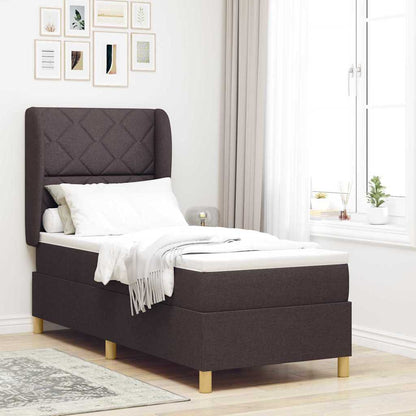 Letto con molle e materasso Grigio Scuro 90x190 cm Tessuto