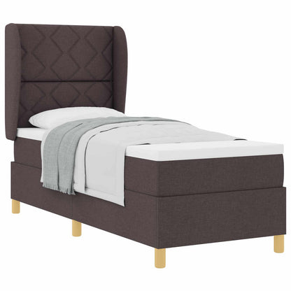Letto con molle e materasso Grigio Scuro 90x190 cm Tessuto