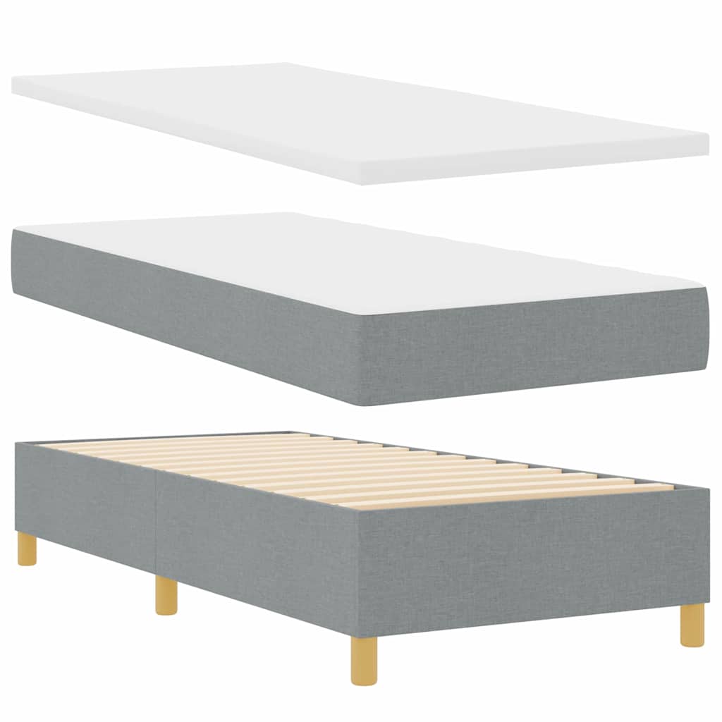 Letto a molle con materasso Grigio chiaro 200 x 100 cm Tessuto