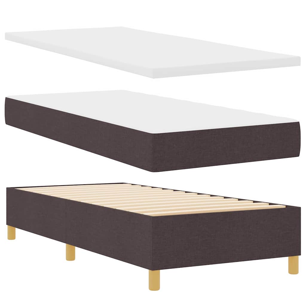 Letto a molle con materasso Marrone Scuro 200 x 100 cm Tessuto