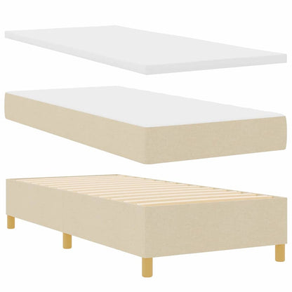 Letto a molle con materasso Crema 200 x 100 cm Tessuto